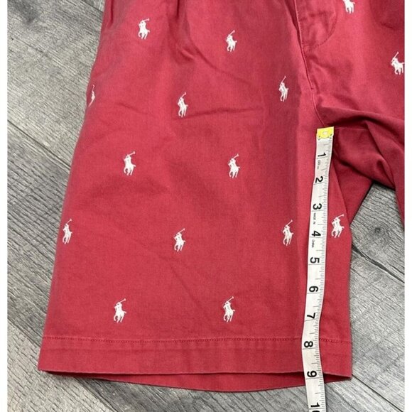 Polo Ralph Lauren Shorts Mens 29 Red Tyler Pleated Chino Embroidered Pony Preppy - Picture 9 of 11
